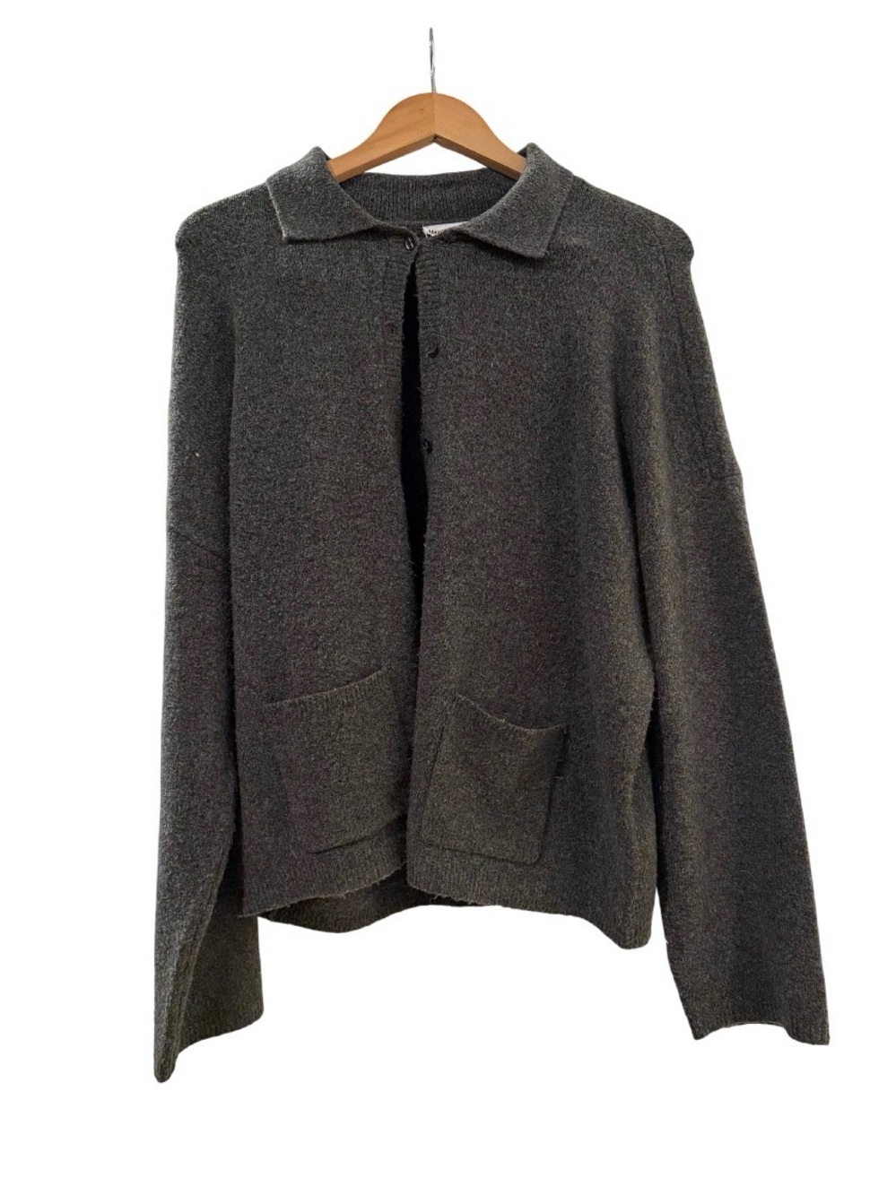 Abercrombie & Fitch Dark Gray Button-Front Knit Cardigan